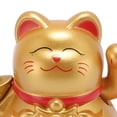 thumbnail image 3 of NFTIGB Feng Shui Lucky Cat Solar Powered Waving Maneki Neko Fortune Decoration Statue for Home Office Shop Car Interior Dashboard Champagne (2.36 in / 6 cm), 3 of 5