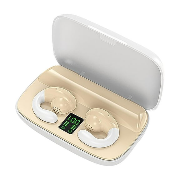 Bone Conduction Headphones, Open Ear Headphones Wireless Earphones, 32GB MP3, 8 Hours Playtime, Bluetooth 5.3, IP68 Waterproof Headphones for Running and Fitness Workout,Beige
