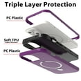 thumbnail image 2 of Invisible Stand Case for iPhone 15 Plus,Dteck Military Grade Shockproof 3-Layer Protection Case Hybris PC/TPU Hidden Kickstand Back Cover, Darkpurple, 2 of 6
