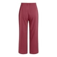 thumbnail image 5 of GEWSEY Women's Summer High Waisted Baggy Pants Casual Below Ankle Length Trouser Slacks with Pockets (, L), 5 of 5