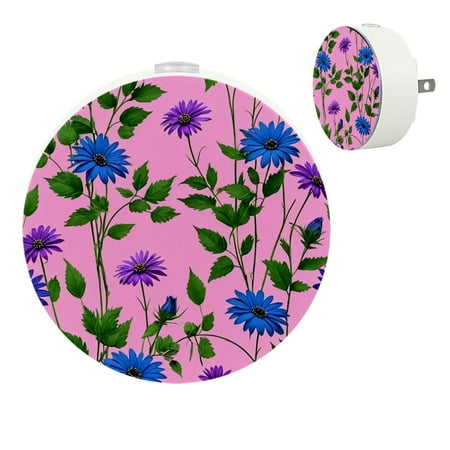 

YZUOUZY Bedside Lamps Lamps for Bedroom Small Bedside Lamps Set of 2 Purple Blue Wild Flowers