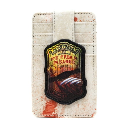 Warner Bros. Horror Movie Wallet, Character Wallet ID Card Holder, A Nightmare on Elm St Springwoods Ice Cream Parlour Tans Red, 3.0" x 5.0"