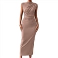thumbnail image 1 of Vestido Ajustado Fruncido para Mujer Color Caqui L, 1 of 7