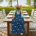 thumbnail image 4 of Table Runners 90 Inches Long Dress Scarves, Navy Blue Daisy Farmhouse Coffee/Dining/Kitchen Table Runner for Living Room, Modern Farmhouse Chrysanthemum Floral 13x90 Inch, 4 of 9
