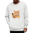 thumbnail image 2 of larppty Unisex Cat Pouch Oversized Sweatshirts Long Sleeve Kitten Puppy Holder Kangaroo pocket Pullover Top (White, XL), 2 of 7