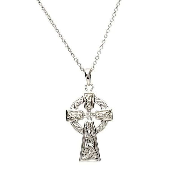 ShanOre Unisex Sterling Silver Celtic Trinity Knot Cross Irish Necklace
