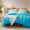 thumbnail image 2 of Nestl  Ultra Soft Double Brushed Microfiber Duvet Cover Set with Button Closure Beach Blue Queen 3 Piece, 2 of 5