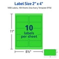 thumbnail image 6 of Avery Address Labels, 2" x 4", Neon Green, 1,000 Total (5976), 6 of 9