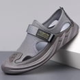 thumbnail image 6 of XUNKUSGA Mens Sandals Lightweight Comfortable Mesh Closed Toe Beach Sandal with Adjustable Straps Summer Hollow Out Breathable Hiking Sandals for Outdoor,Gray, 6 of 8