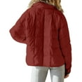 thumbnail image 4 of Cathalem Down Jacket Women's Lightweight Down Coat Long Sleeve Full Zipper Oversized Packable Short Puffer Jackets (Red,S), 4 of 6