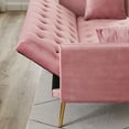 thumbnail image 7 of 71 Inches Velvet Futon Sofa Bed with 2 Pillows,Modern Convertible Futon Couch with Adjustable Backrest,Pink, 7 of 7