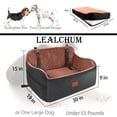 thumbnail image 2 of Lealchum Asiento de coche para perros medianos/grandes, 2 correas de seguridad con clip, cama de coche para 2 perros pequeños, cómodo asiento de coche para mascotas, extraíble y lavable, fácil de inst, 2 of 5