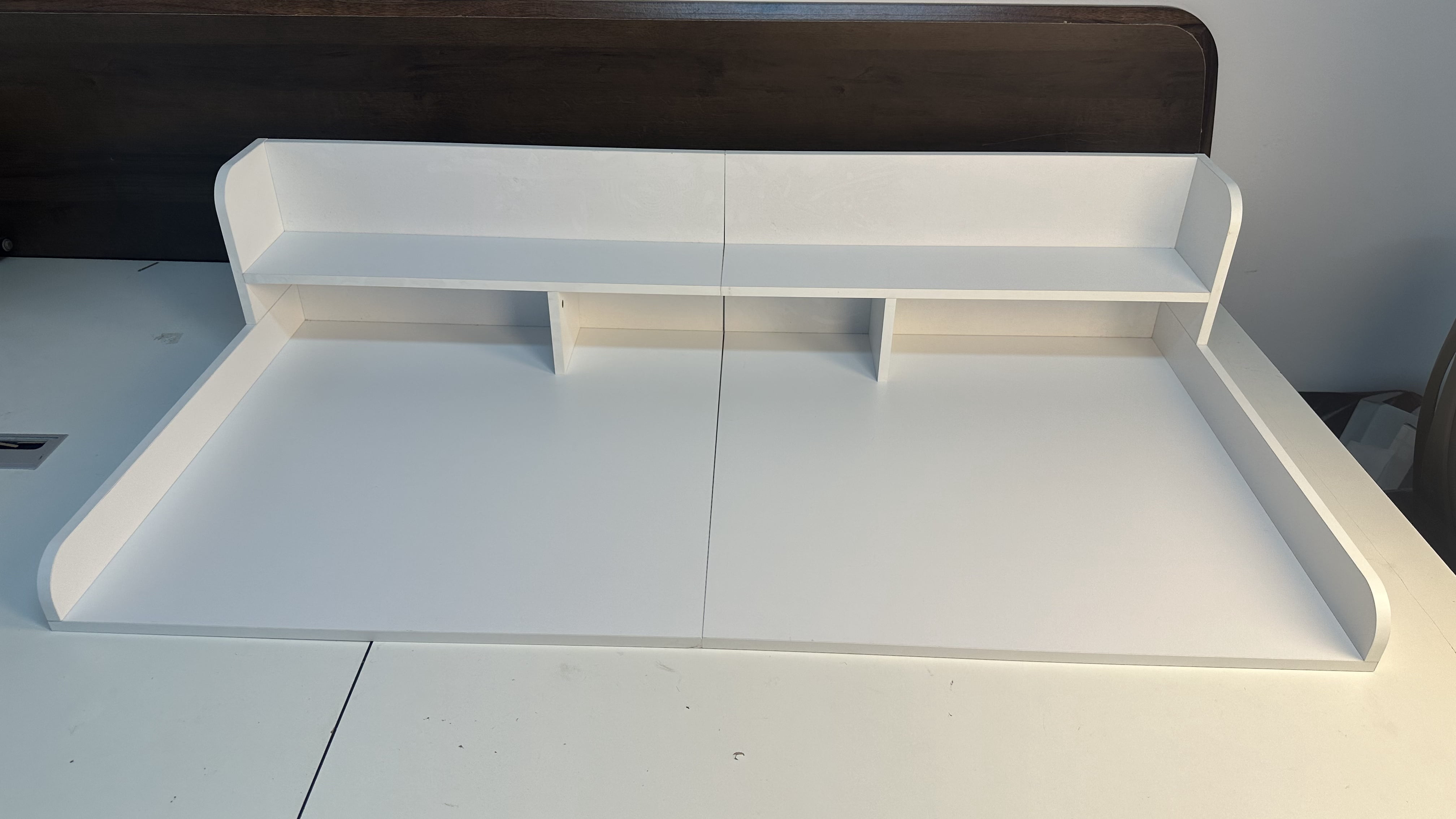 Bathroom Shelf Washer Dryer Countertop with Non-slip Pads Laundry Wood Shelf Topper with Edge, 54" Width x 27.5" Depth Double Layer Organizer for Washer and Dryer Laundry Hamper Counter Storage Orga