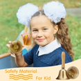 thumbnail image 5 of 2 Pieces Solid Brass Hand Call Bells with Wooden Handle Handbells Loud Ringing Bell Solid Brass Wooden Handle Bell Hand Held Service Bell Animal Bell Decoration (3.15 x 3.15 x 5.9), 5 of 5
