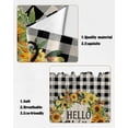 thumbnail image 5 of Swag Curtains, Sunflower Wreath Hello Spring On Black White Plaid Rod Pocket Kitchen Curtains Valances Tier Curtains Swag Valance Curtains for Bedroom Living Room 36" x 63", 2 Panels, 5 of 6