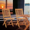 thumbnail image 4 of Teak Wood Santa Barbara Folding Outdoor Patio Dining Side Chair, A-Grade Teak Wood (set of 2), 4 of 5