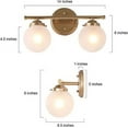 thumbnail image 5 of 2-Light Gold Vanity Light with Unique White Frost Gold Bathroom Light Fixtures, 5 of 5