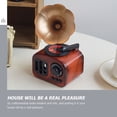 thumbnail image 3 of STRANDCHIC Clockwork Spring Powered Music Box Gramophone Dark Red 1Pack for Home Decor, 3 of 8