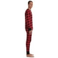 thumbnail image 2 of #followme Men's Solid Thermal Henley Adult Onesie (Red - Buffalo Plaid, Large), 2 of 3