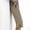 A_ Khaki, variant on Women's Summer Casual Solid Capri Pants Elastic Waist Button Slit Cropped Green XXXXXL