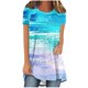 thumbnail image 2 of Fiudx Camisas de Mujer Top de Cuello Redondo de Manga Corta Raglán Largo con Espalda Corta y Estampado Informal para Mujer, 2 of 5