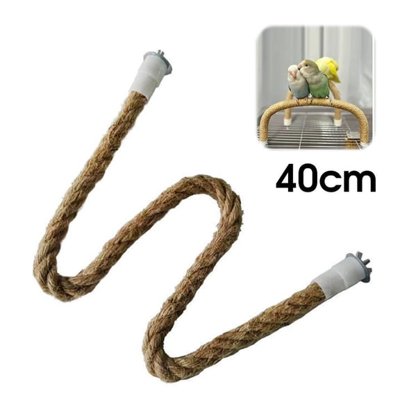 Flexible Bird Climbing Rope Toy with Inner Wire, Natural Rope Perch for Parrots and Finches, Shapeable Birdcage Exercise Accessory, 15/23/31/39-Inch