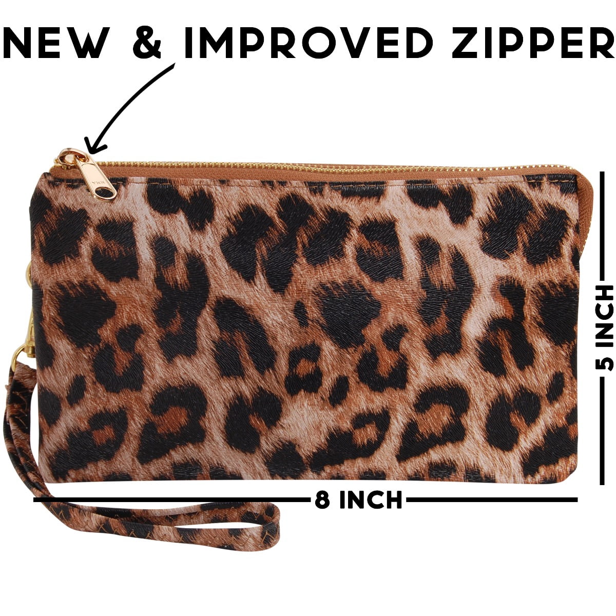 Humble Chic Crossbody Wristlets for Women - Leopard Vegan Leather Wristlet Clutch Purse
