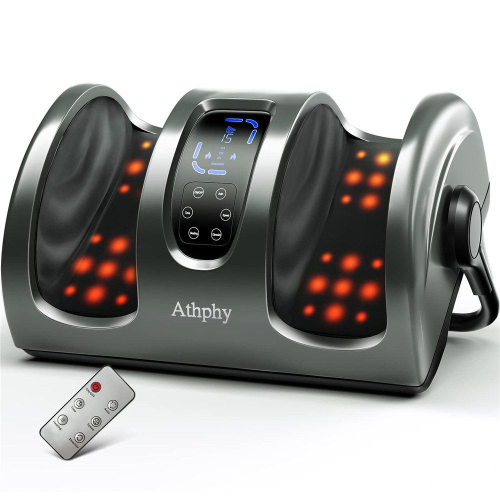Athphy Foot Massager with Heat & Remote 5in1 Reflexology System Black