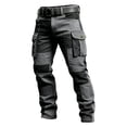 thumbnail image 4 of LODIENY Men Slim Fit Cargo Pants Abrasion Resistant Functional Outdoor Sweatpants Straight Leg Hiking Trousers with Multi Pockets Gray L, 4 of 5