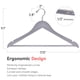 thumbnail image 5 of Perchas de madera maciza de calidad, juego de 30 perchas ligeramente curvadas con elegantes ganchos cromados, perchas resistentes para ropa, chamarra, camisa, pantalones,44 cm, 5 of 9