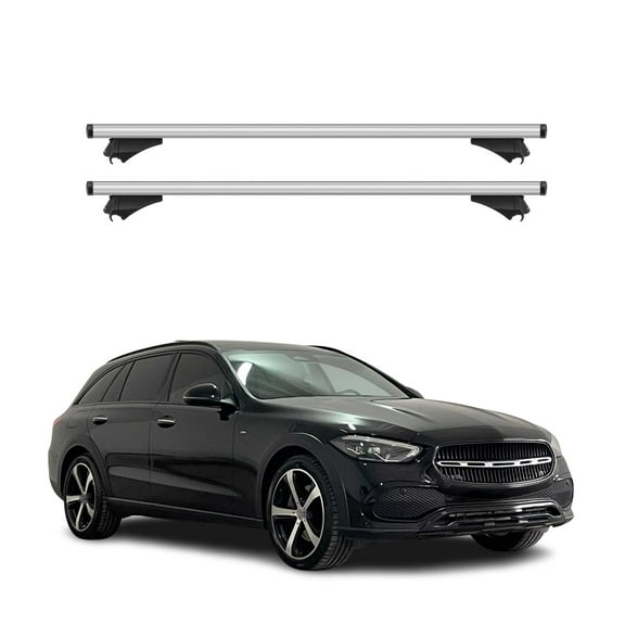 OMAC Cross Bars Roof Racks Alu for Mercedes C Class S206 Wagon 2022-2024 Silver 2X