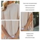 thumbnail image 5 of Camiseta de verano holgada de media manga con cuello alto para mujer, color beige albaricoque, estilo informal, talla L, 5 of 6