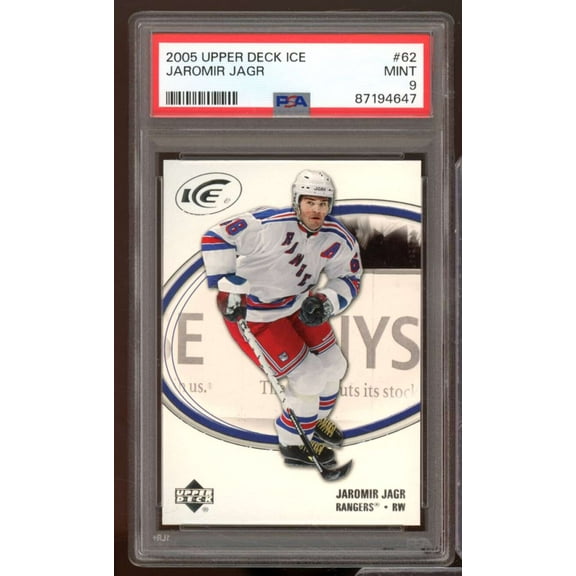Jaromir Jagr Card 2005-06 Upper Deck Ice #62 PSA 9