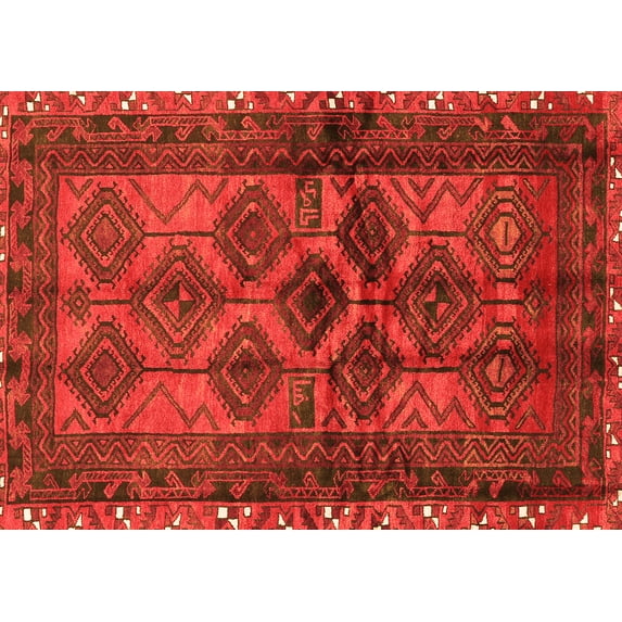 Ahgly Company Indoor Rectangle Persian Orange Traditional Area Rugs, 2' x 4'