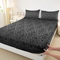 thumbnail image 3 of jejeloiu Black Damsk Pattern Twin Sheet Sets,Rustic Baroque Victorian Twin Fitted Sheet,Gothic Flower Floral Flat Sheet For Bots Teens,Ultra Soft Home Decor,3-Piece, 3 of 7