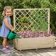 thumbnail image 4 of Costway 2 PCS 40" Wooden Raised Garden Bed with Lattice Trellis for Climbing Vine Flower, 4 of 10