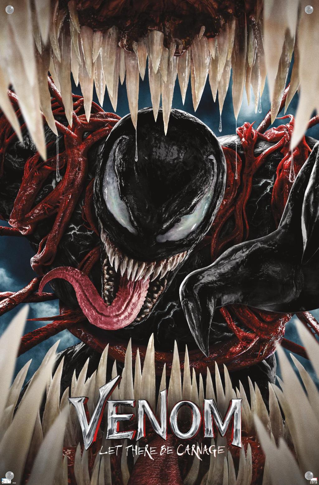 Marvel Venom: Let There be Carnage - Teaser Wall Poster with Push Pins, 14.725" x 22.375"