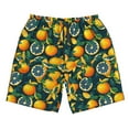 thumbnail image 3 of Uemuo Fresh Orange Pattern Men's Swim Trunks Hawaiian Beach Bathing Suit Swimsuits Beach Quick-Dry Shorts with Pockets-Small, 3 of 9