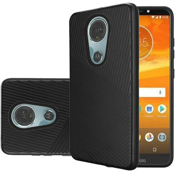 GSA Embossed Lines Cover Case For Motorola Moto E5 Supra E5 Plus - Black
