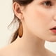 thumbnail image 2 of Xiao Hua Pendientes de madera para mujer, con forma de lágrima natural, geométricos, ligeros, con forma de círculo, de madera étnica, con tachuelas de acero inoxidable, color marrón., 2 of 2