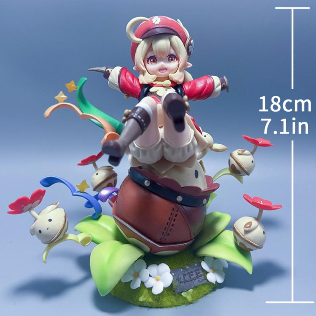 New Genshin Impact Spark Rider Klee (Flowers Ver) Character Anime Model Statue Action Figures Desktop Ornament Popular Decorations Fan Souvenirs Creative Gift Collectable