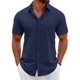 thumbnail image 1 of Camisa COOFANDY para hombre, hawaiana, corte regular, azul marino, 1 of 6