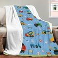 thumbnail image 4 of Construction Throw Blanket, Construction Truck Blanket for Boys, Soft Cozy Flannel Engineering Vehicle Blankets, Fluffy Fleece Crane Concrete Mixer Car Blanket for Toddler Child Kids Gifts,(30"x40"), 4 of 10