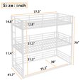 thumbnail image 5 of Leumius Twin over Twin over Twin Bunk Bed,Metal Triple Bunk Bed for 3 Kids/Teens,Heavy Duty Triple Bed with Guardrail and Ladder,Separates Into 3 Twin Beds,White, 5 of 13