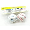 Set of 2 Jumbo White D12 Time Dice for Nighttime (PM) Basic Time Telling Skills