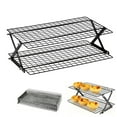 thumbnail image 1 of 2/3/4 Tier Rack – Expand To Bake Collapse To Adjustable Stack Multi Tier BAKEWARE Cool Dozens Of Cookies Cakes Pastries 1s Folds Flat rack a tiers, 1 of 8