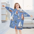thumbnail image 5 of joogoo Wearable Blanket Hoodie for Sailboats Blue Oversized Sherpa Hooded 3-14 YR M, 5 of 7