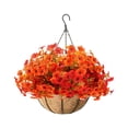 thumbnail image 2 of Artificial Fall Hanging Flower Basket, 1Pc UV Resistant Faux Fall Flowers Planter, 13.7 x 19.5 Inch, with Metal Hanging Chain & Hook for Front Door, Porch, Patio, Balcony Autumn Decor, 2 of 7