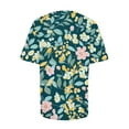 thumbnail image 4 of Yuwull Tops For Women Going Out Tops For Women Women Vacation Style Floral Print Round Neck Short Sleeved T-Shirt Summer Tops For Women 16XL, 4 of 5