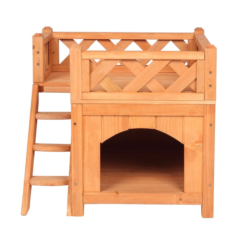 Wood Cat Houses with Stairs for Cats, 20'' x 20'' x 18